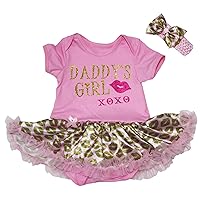 Petitebella Daddy's Girl XOXO Bodysuit Tutu Baby Dress Nb-18m