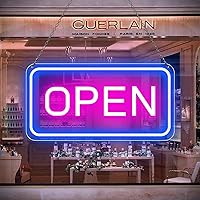 Neon Open Signs for Business, 16''x 9'' LED Open Sign, Super Bright Open Neon Sign (Blue&Pink), with ON/OFF Switch & Adapter, Neon Light Up Sign for Window Party Wall Bars Coffee Salon Club Hotel