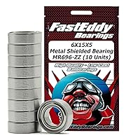 FastEddy Bearings 6X15X5 Metal Shielded Bearing MR696-ZZ (10 Units)