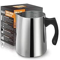 Candle Making Pouring Pot, 32oz Double Boiler Wax Melting Pot, 304 Stainless Steel Candle Making Pitcher with Heat-Resistant Handle and Dripless Pouring Spout Design