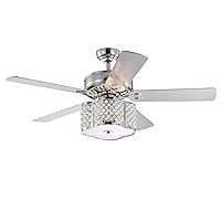 Warehouse of Tiffany CFL-8443REMO/CH Cori Chrome 52-inch 5-Blade w/Crystal Drum Shade (Includes Remote) Ceiling Fan