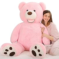 MaoGoLan Giant Pink Teddy Bear 5 Foot Stuffed Animal - Adorable Smiling Face Large Teddy Bear Plush - Life Size Teddy Bear Gift for Valentines Day,Anniversary,Birthday