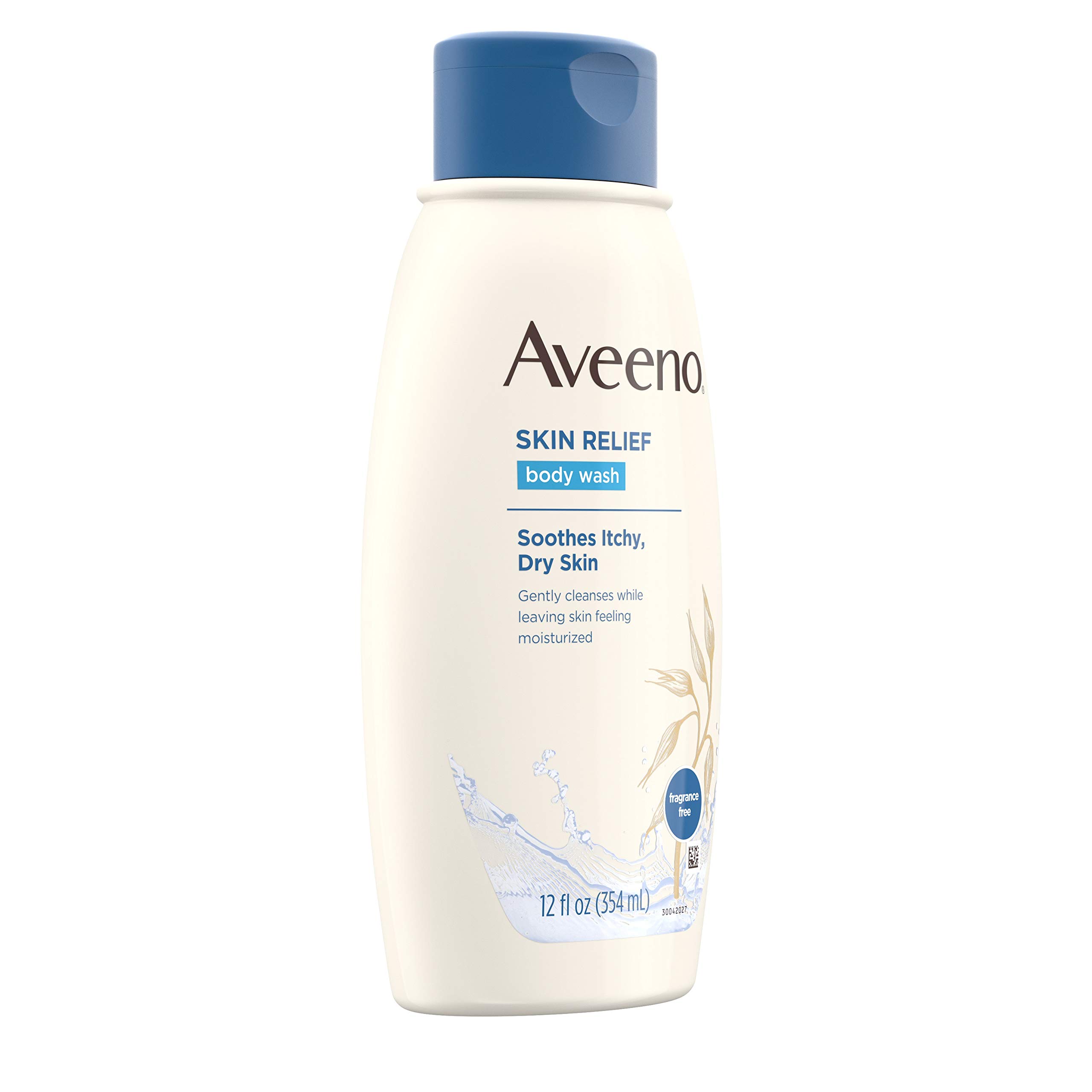 Aveeno Skin Relief Fragrance-Free Body Wash with Oat to Soothe Dry Itchy Skin, Gentle, Soap-Free & Dye-Free for Sensitive Skin, 12 fl. oz (Pack of 2)