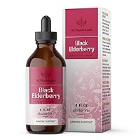 HERBAMAMA Elderberry Liquid Extract - Organic Black Elderberry Cough Drops Supplements - Elderberry Tincture for Adults - Alcohol-Free Vitamins - Vegan - 4 fl oz