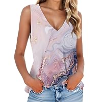 Loose Fit Tank Tops for Women V Neck Cozy Womens Loose Tank Tops Sleeveless Comfy Printed Plus Size Womens