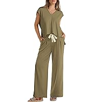 XIEERDUO Lounge Sets For Women Open Side Hoodie Tops And Wide Leg Pants 2 Piece Outfits Sweatsuit Tracksuit 2024
