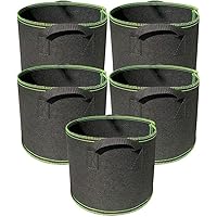Fabric Grow Bags for Garden | Pack of 5 Non-Woven Breathable Flower Pot for Indoor Plant Grown Inside Tent | Fabric Plant Pots for Garden Planters of Vegetables & Fruits (12 LITRES / 3.17 GALLONS)