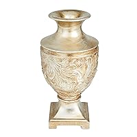 Deco 79 Polystone Decorative Vase Carved Centerpiece Vase, Flower Vase for Home Decoration 7