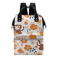 Cute Monkey Diaper Bag for Women Large Capacity Daypack Waterproof Mommy Bag Travel Laptop Backpack