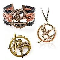 Mockingjay Games Necklace Pendant (with Badge, and Braided Bracelet) Decoration on 30