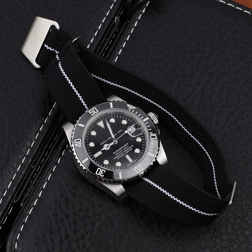 Onthelevel French Troops Parachute Bag for Nylon Elastic Belt Watchband 18mm 20mm 22mm Watch Strap