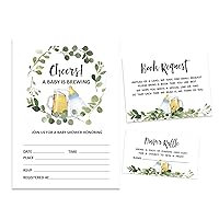 Set Of 30 A Baby is Brewing Gender Neutral Baby Shower Invitations-Diaper Raffle Tickets And Baby Shower Book Request Cards Cheers Invites Its A Boy Its A Girl