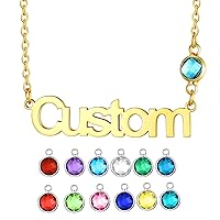 Name Necklace Personalized 18K Plated Nameplate Necklaces Customized Initials Name Dainty Chain Choker 16