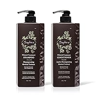 Saphira Mineral Treatment Shampoo & Conditioner Duo Set for Fine, Thin & Color-Treated Hair, 34 oz (1 Liter)