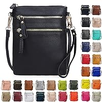 Solene Women's Crossbody Bag Multi Zipper Pockets with Detachable Wristlet, Lightweight Travel Purse, Cell Phone Purses