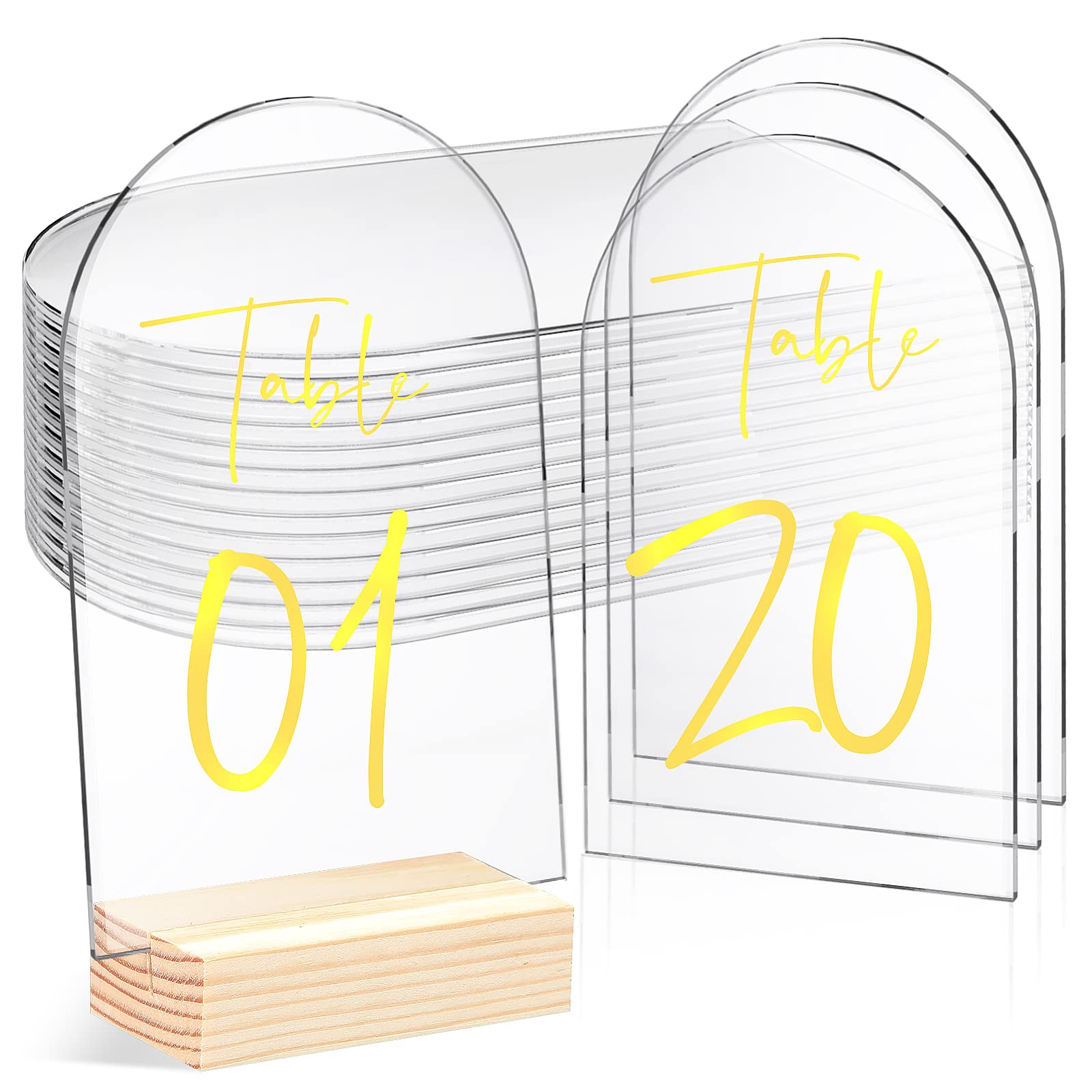 20 Packs 4 x 6 Inch Wedding Clear Arch Acrylic Sign DIY Round Top Acrylic Sheet Arched Acrylic Blanks Table Numbers Modern Wedding Signs Events Parties Centerpieces Decor for Bar List Menu Sign