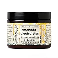 Santa Cruz Lemonade Electrolyte Powder - Himalayan Pink Salt, Sea Salt, Magnesium, Gluten Free, Sugar Free, Paleo - 30 Servings