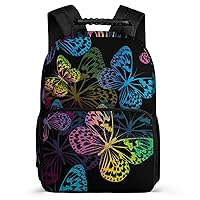 Butterfly Travel Daypack for Men 16 Inch Large Capacity Backpack Laptop Bag for Work Outdoor Funny Graphic