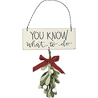 Wood, Felt, Wire, Ribbon, Christmas Hanging Mistletoe Decor Ornament You Know What to Do!