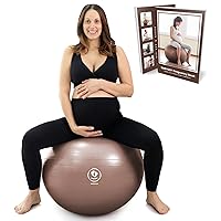 BABYGO Birthing Ball - Pregnancy Yoga Labor & Exercise Ball & Book Set Trimester Targeting, Maternity Physio, Birth & Recovery Plan Included Anti Burst Eco Friendly