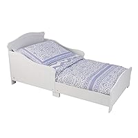 KidKraft Nantucket Wooden Toddler Bed with Wainscoting Detail and High Side Rails - White, Gift for Ages 15 mo+