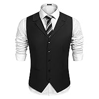 COOFANDY Men's Business Suit Vest Slim Fit Dress Waistcoat for Wedding Party Dinner