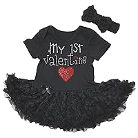 Petitebella My 1st Valentine Heart Tutu Baby Dress Nb-18m
