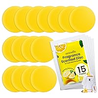 SereneLife Fragrance Disc 15pcs Lemon Scented Fragrance Disc, Suitable for Towel Warmer Buckets Convenient Size Fits in Most Air Freshener Holders Fresh Aroma Stays for 30 to 60 Days