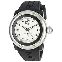 Women's GR64002 Miami Beach Silver Dial Black Silicone Watch