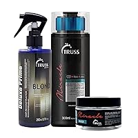 Truss Deluxe Prime Champagne Blond Hair Toner Treatment Bundle with Miracle Shampoo and Miracle Hair Mask