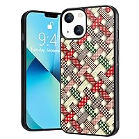 Woven Plaid Pattern Phone Case for iPhone 13,Checkered Shockproof Anti-Scratch Protective Stylish Slim Cover Hybrid Hard Back with Soft Rubber Bumper Case for iPhone 13