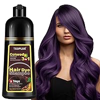 TSSPLUS 500ml Hair Coloring Shampoo Organic Natural Hair Dye Plant Essence Black Hair Color Dye Shampoo for Women Men Cover Gray White Hair, Instant Hair Colouring (Purple)