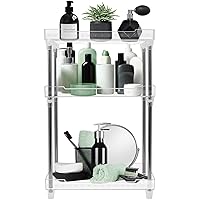 Bathroom Organizer Countertop - 3 Tier Acrylic Organizer Shelf Tray Clear Vanity Makeup Storage- Shelves for Perfume, Skincare, Cosmetics, Hair Accessories, Medicine, Bathroom Sink Organizers