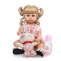 Reborn Baby Dolls, Realistic Newborn Baby Dolls, 22 Inch Lifelike Handmade Silicone Doll, Baby Soft Skin Realistic, Birthday Gift Set for Kids Age 3 +