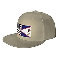 Ripped Style American and Flag of American Samoa Snapback Hats for Men Baseball Cap Trucker Hat Flat Brim Hats