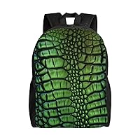 Alligator Skin print Backpacks Waterproof Light Shoulder Bag Casual Daypack For Work Traveling Hiking