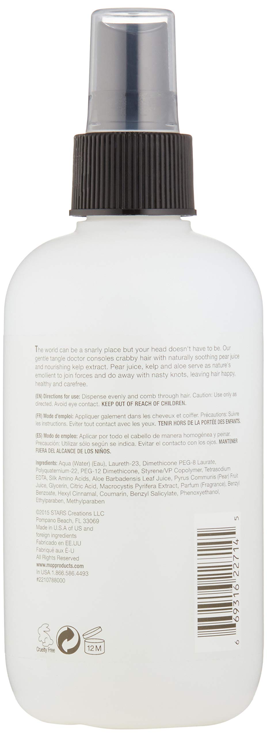 MOP Pear Detangler For Smooth, Soft & Tangle-Free Hair, 8.45 Fl Oz., Moisturizing For Sensitive Scalps