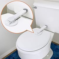 Baby Toilet Lock (2 Pack) Ideal Baby Proof Toilet Lid Lock with Arm – No Tools Needed Easy Installation with 3M Adhesive – Top Safety Toilet Seat Lock – Fits Most Toilets – White