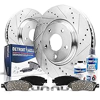 Detroit Axle - Front Brake Kit for Chevrolet Cruze Limited Sonic Drilled & Slotted Brake Rotors Ceramic Brakes Pads Replacement : 10.87