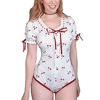 Littleforbig Cotton Romper Onesie Pajamas Bodysuit – Lolita Glitter Cherry Onesie