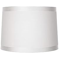 Off-White Fabric Medium Drum Lamp Shade 13