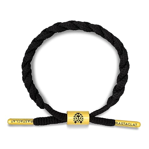 Rastaclat Onyx II Black Braided Bracelet (Black/Gold)