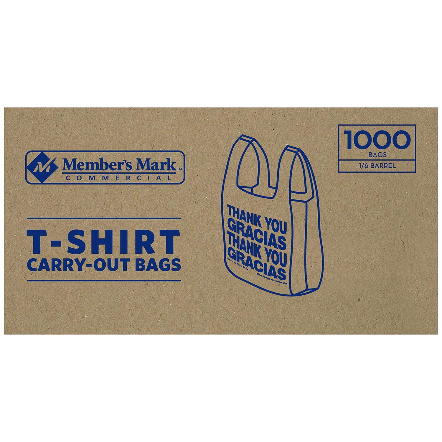 T-Shirt Carryout Bags- Thank You/Gracias - 1000 ct.