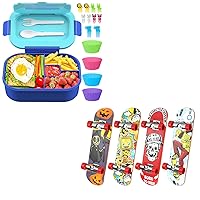 Bento Boxes for Adults Kids 44oz & 4 PCS Finger Boards Mini Skateboard