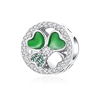 Lucky Four-Leaf Clover Charm Good Luck Bead for Pandora Charm Bracelet