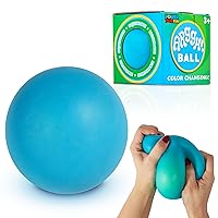 Power Your Fun Arggh Large Stress Ball for Adults and Kids - 3.75 Inch Anxiety Relief Ball Fidget Toy, Color-Changing Stress Relief Hand Squeeze Sensory Balls Big Squishy Toys for Kids (Blue/Green)