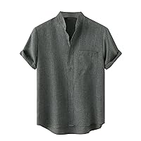 Men's Casual Button Down Shirts Short Sleeve Baggy T-Shirt for Men Vacation Beach Shirt Trendy Comfort Tees