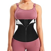 LEINIDINA Womens Waist Trainer Corset with Zipper Sweat Waist Trimmer for Women Workout Belt Corset Shapewear