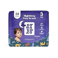 Hello Bello Premium Overnight Baby Diapers Size 3, 24 Count, Unisex, Ultra Absorbent and Soft, Eco-Friendly Disposable Diapers for Babies and Toddlers