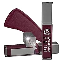 Pure Cosmetics Pure Illumination Lip Gloss with Light and Mirror - Hydrating, Non-Sticky Lanolin Lip Glosses in Push Button LED-Lit Lip Gloss Tube for Easy On-The-Go Application, Passion